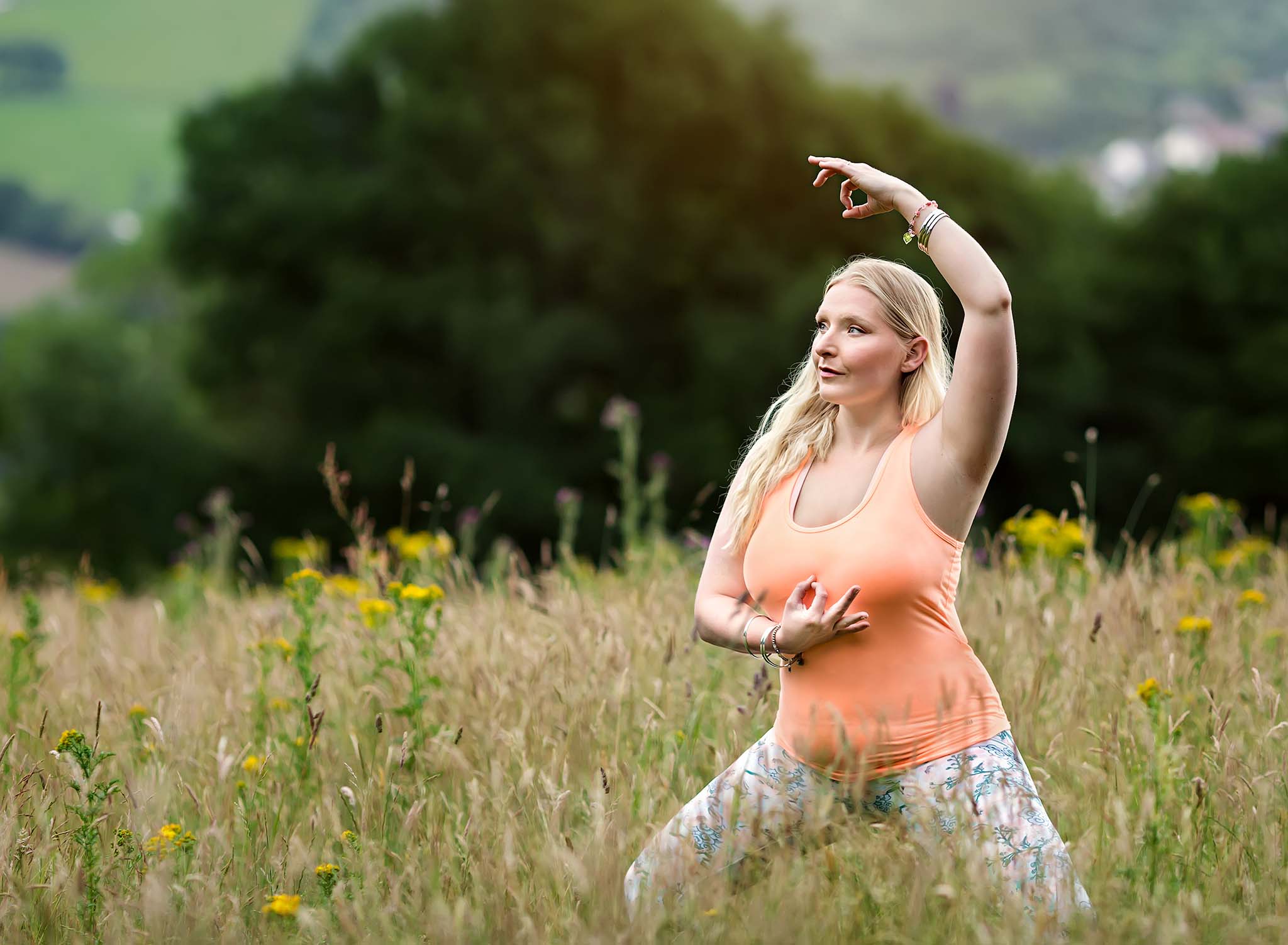 yoga teacher in a yoga pose at a Business branding photography session with Fairy Nuff Photography, Nottingham