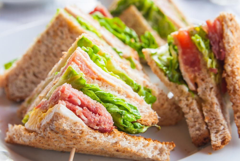 Close up of club sandwiches