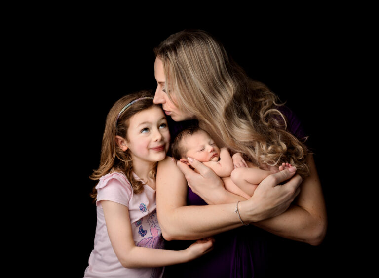 Mum, Daughter and baby at studio photoshoot at Fairy Nuff Photography, Nottingham